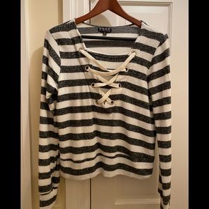 Striped gray sweater